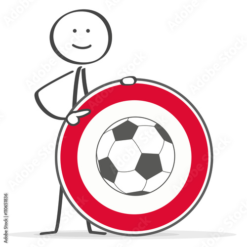 Strichmännchen deutet auf das Fußballspiel Verbot 