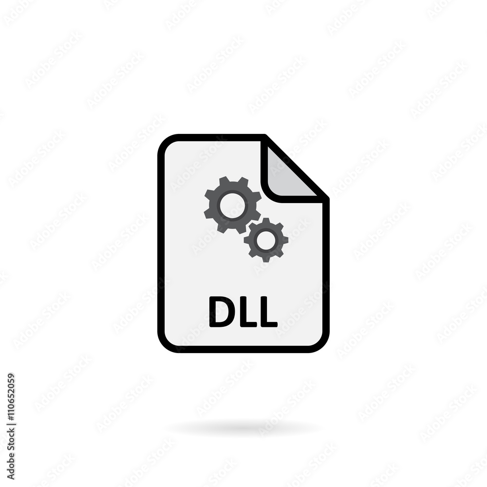 DLL file on white background vector DLL file on white background vector