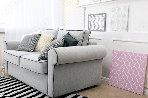 Modern interior with sofa a...