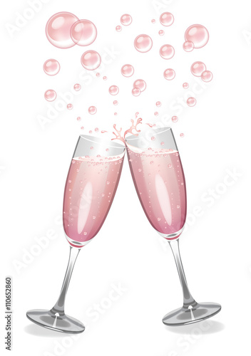 Pink Champagne with Bubbles