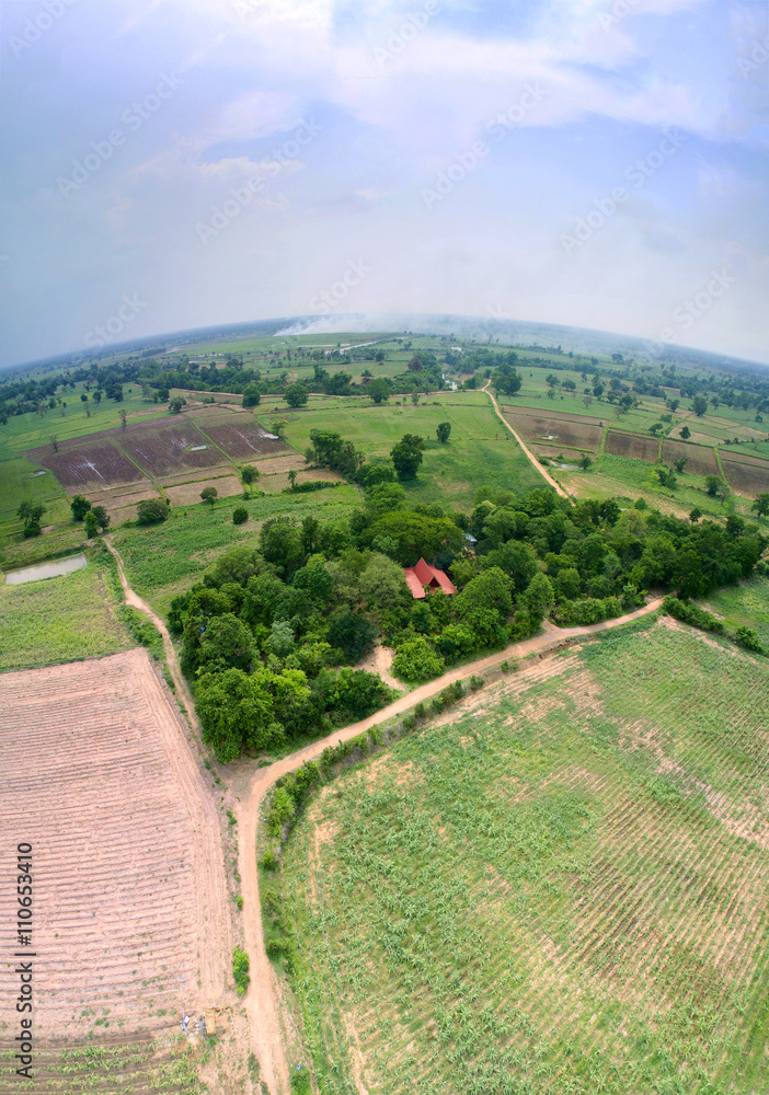 Aerial photograph of farmland