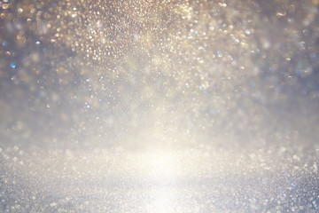 glitter vintage lights background. defocused