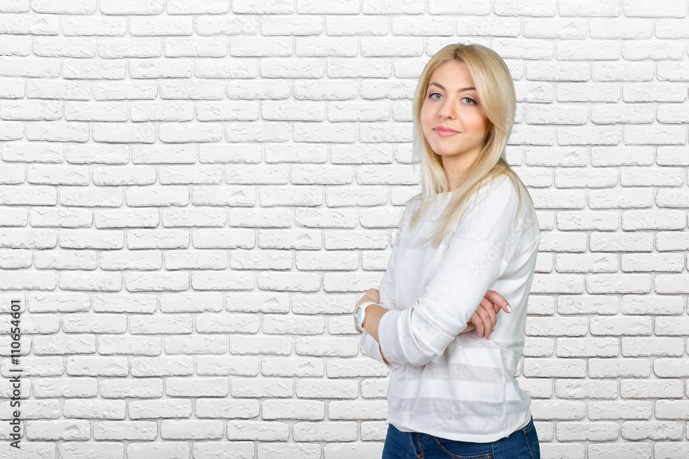Closeup portrait of cute young business woman smiling Closeup portrait of cute young business woman smiling
