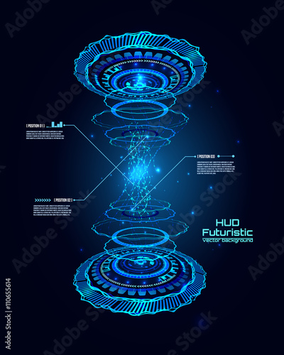 Futuristic interface infographics, HUD,  vector background