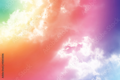 sun and cloud background with a pastel colored    