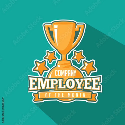 
Employee of the month trophy flat design. EPS 10 vector