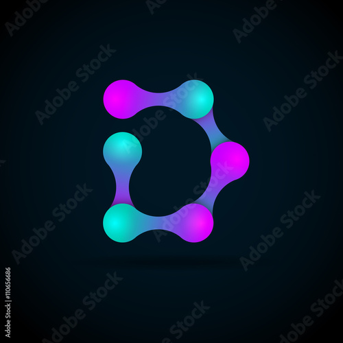 D letter logo icon template.Technology,network,digital,Vector Illustration