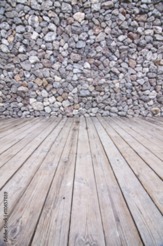 The rock walls and wooden floor. © gee1999