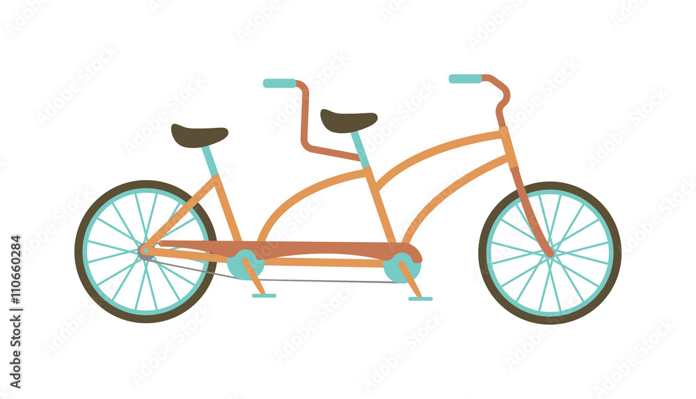 Tandem bike vector illustration.