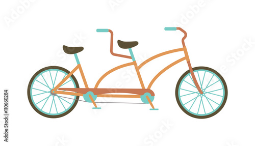 Tandem bike vector illustration.