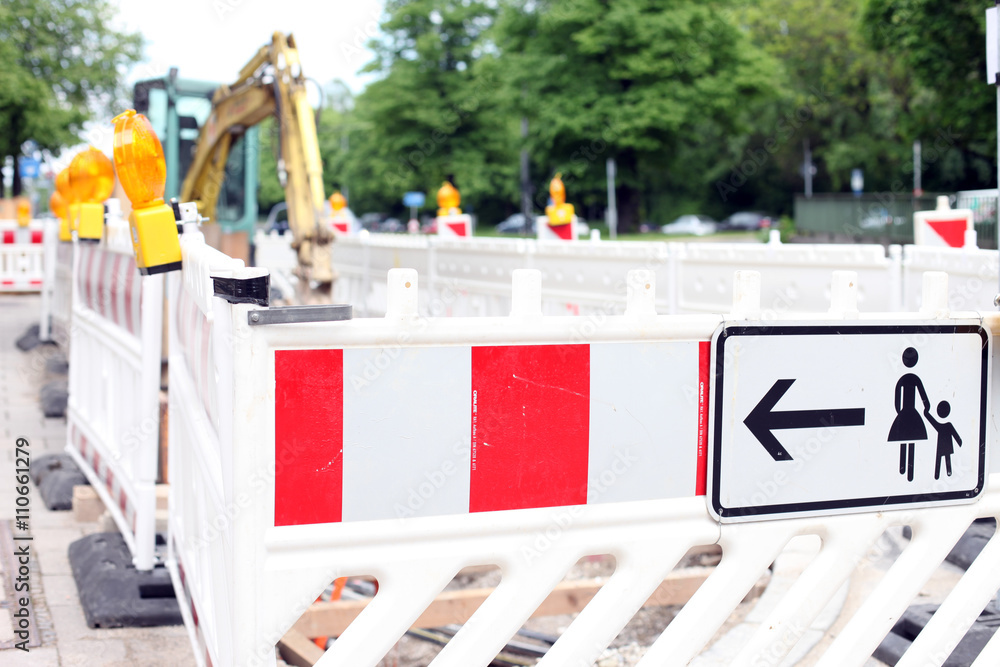 Absperrung eine Baustelle Absperrung eine Baustelle
