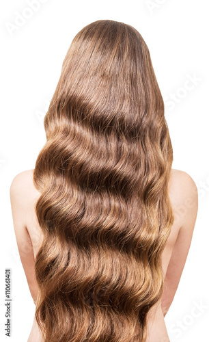 Fotografie Beautiful, flowing long wavy hair on  back  young girl