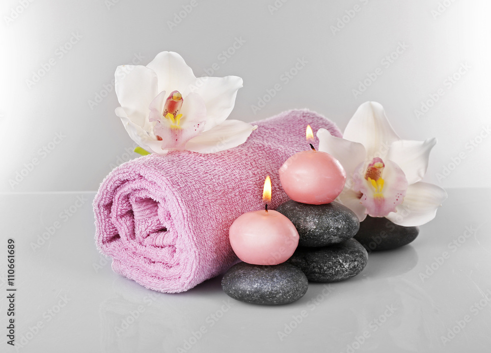 Beautiful spa composition isolated on white Beautiful spa composition isolated on white
