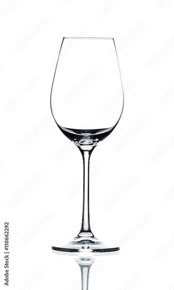 Empty wine glass isolated