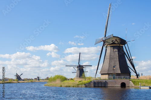 Windmills in Kinderdijk, Holland photo