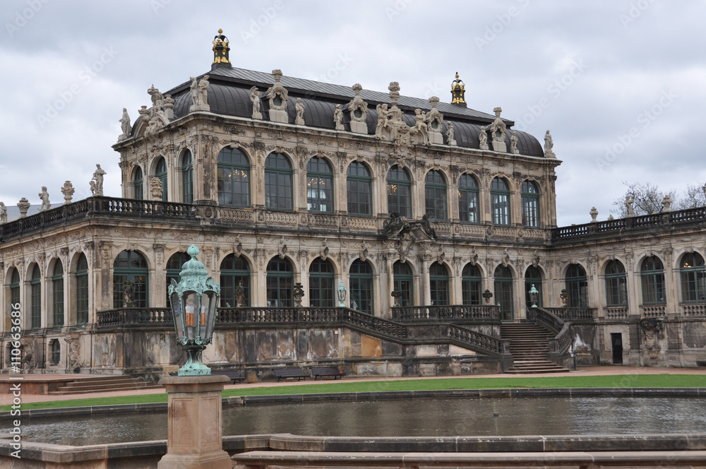 Dresden Art Gallery in cloudy weather