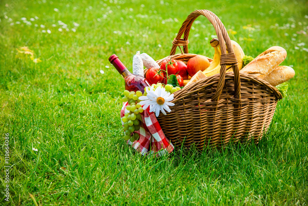 picnic setting on meadow picnic setting on meadow