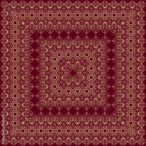 Red bandana with yellow ornament