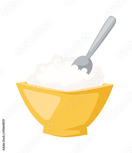 Rice plate vector illustration.