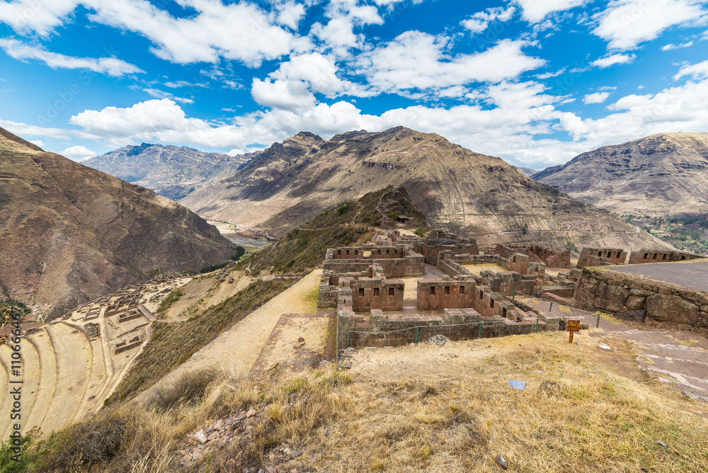 Expansive view of the Sacred Valley, Peru from Pisac