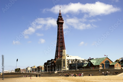 View of the beachfront at Blackpool