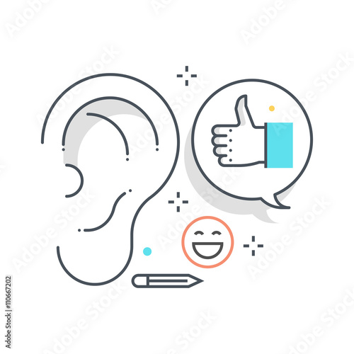 Color line, buzz marketing concept illustration, icon
