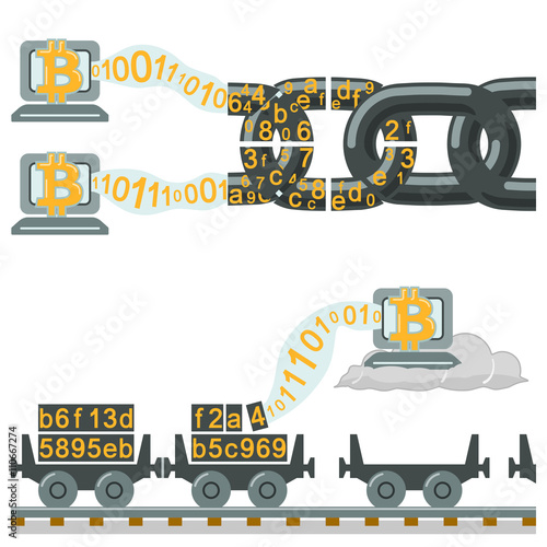 Blockchain technology as chain or railway wagons