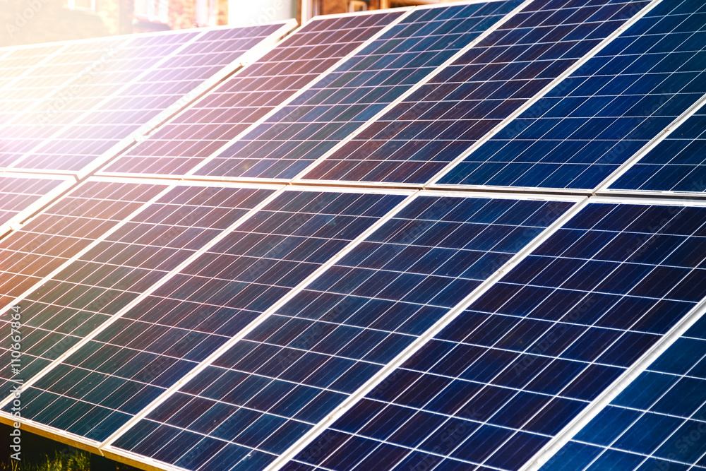 Energy-efficient solar panels producing electricity Energy-efficient solar panels producing electricity
