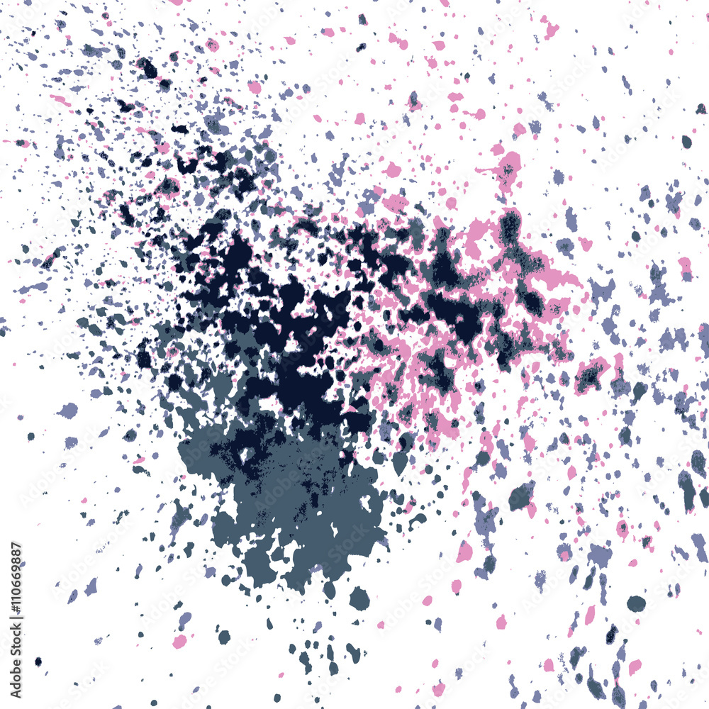Fototapeta premium Colorful acrylic paint splatter shiny, blob on white background. Neon glowing spray stains abstract background, vector illustration.