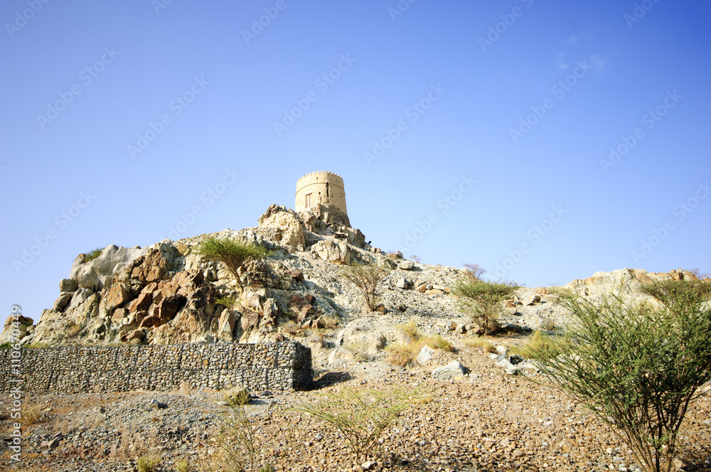Castle in the mountains of Ras al Khaimah, United Arab Emirates
