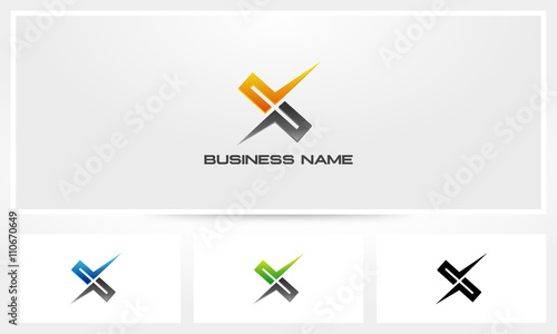 X Cross Cut Sharp Logo