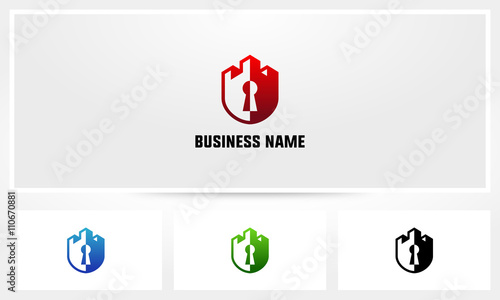 Shield Security Keyhole Fortress Logo