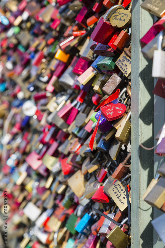 Love padlocks on the Hohenzollern Bridge in Cologne