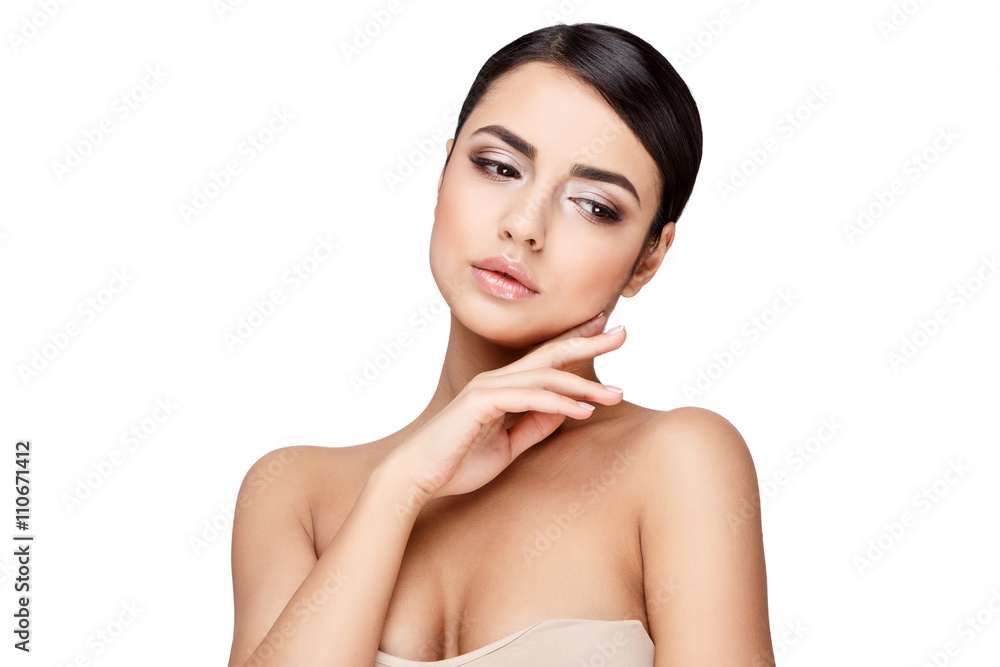 Young brunette woman with beautiful clean skin Young brunette woman with beautiful clean skin