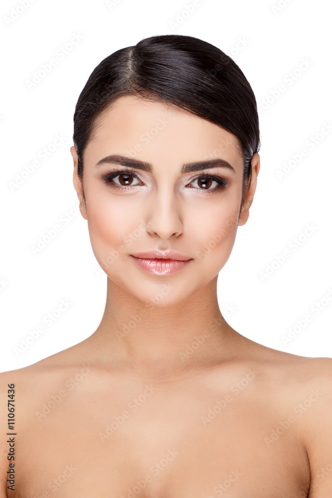 Young brunette woman with beautiful clean skin Young brunette woman with beautiful clean skin