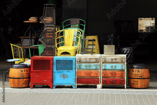 Vintage furniture and other staff at Jaffa flea market district © Inna Felker