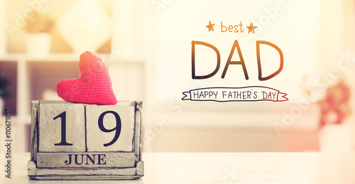 19 June Best Dad message with calendar