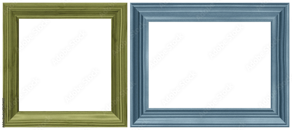 wooden frame isolated on white, set wooden frame isolated on white, set
