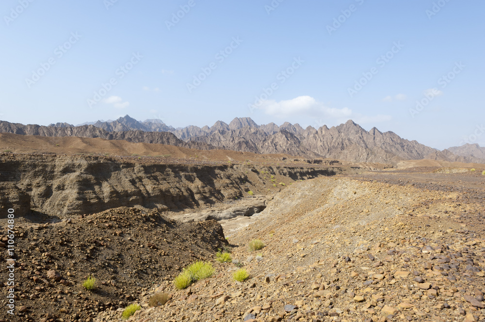 Valley in the mountains of Ras al Khaimah, United Arab Emirates
