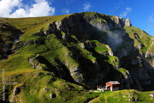 Alpine landscape in Bucegi Mountains, Romania, Europe photo