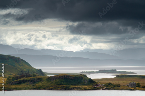 Isle of Kerrera in cloudy weather, Highlands, Scotland