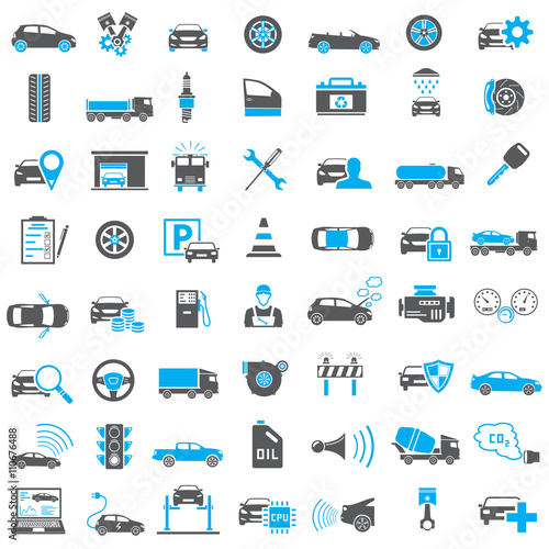 Auto Icons in Blue and Black Color