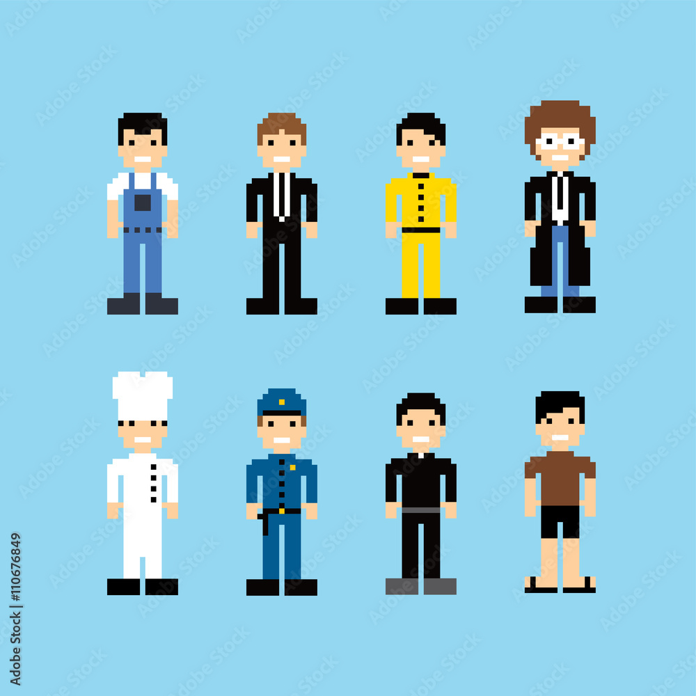 pixel people avatar set