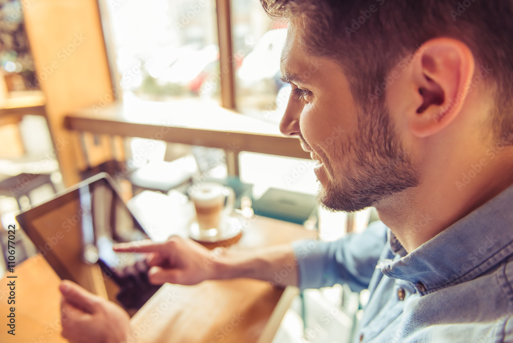 Young businessman in the cafe Young businessman in the cafe