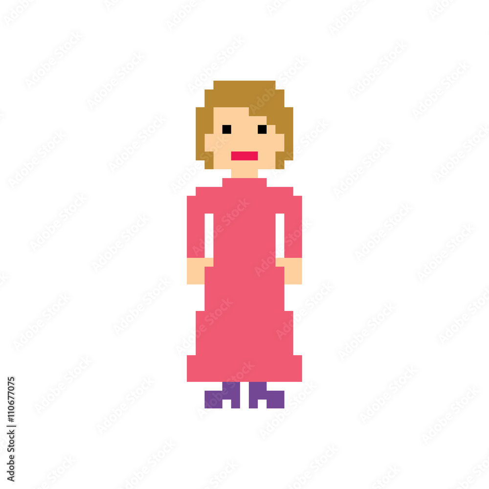 pixel people woman avatar theme pixel people woman avatar theme