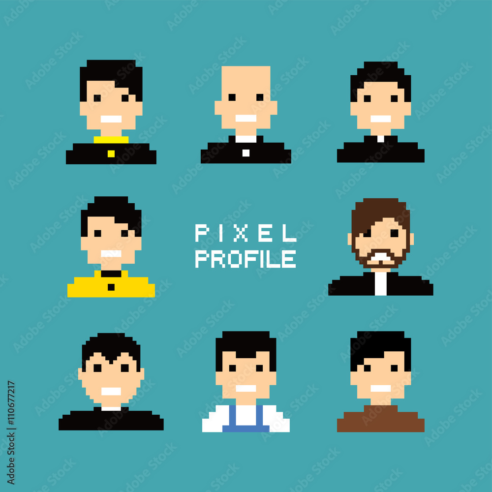 pixel people avatar set pixel people avatar set