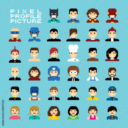 pixel people avatar set