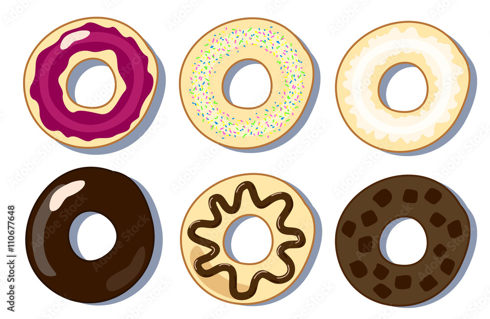 Fototapeta premium Set of hand-drawn donuts