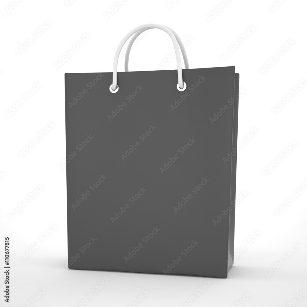 Paper Shopping Bags isolated on white background. 3d rendering. Paper Shopping Bags isolated on white background. 3d rendering.