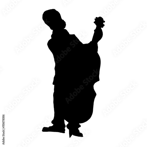 Bass player vector silhouette